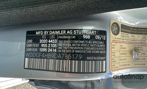 2013 Mercedes-Benz C 250 from USA, damaged, VIN WDDGF4HB9DA785179
